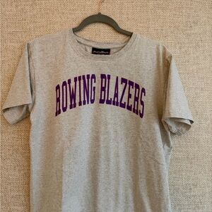 Rowing Blazers Heather Gray Tee with Purple Logo